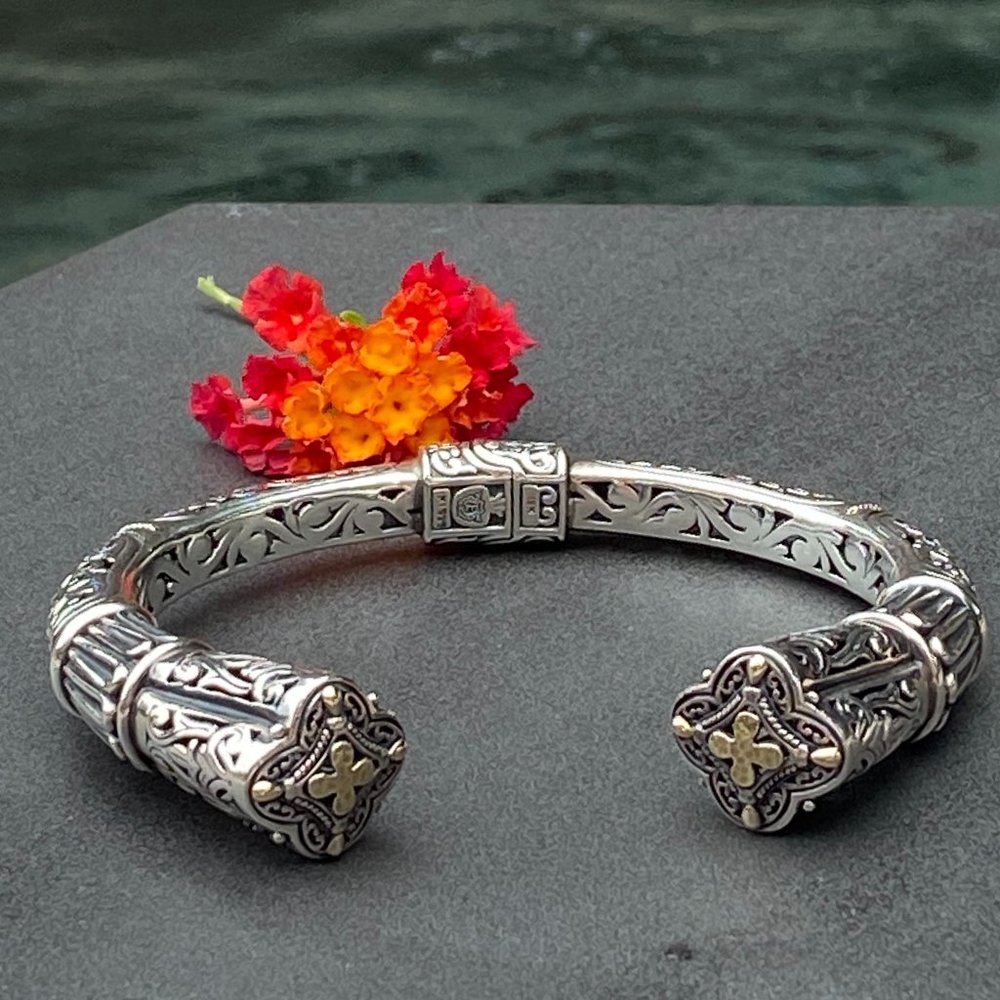 Sterling Silver &18K Yellow Gold Bracelet